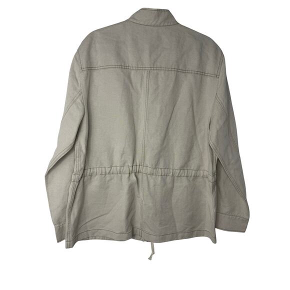 NEW Madewell Cinched Utility Jacket in Italian Linen Twill Women Size L - Picture 4 of 10